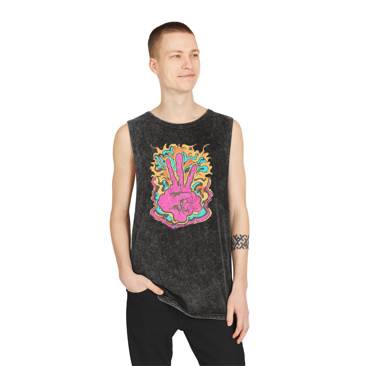 Really peaced out Unisex Stonewash Tank Top