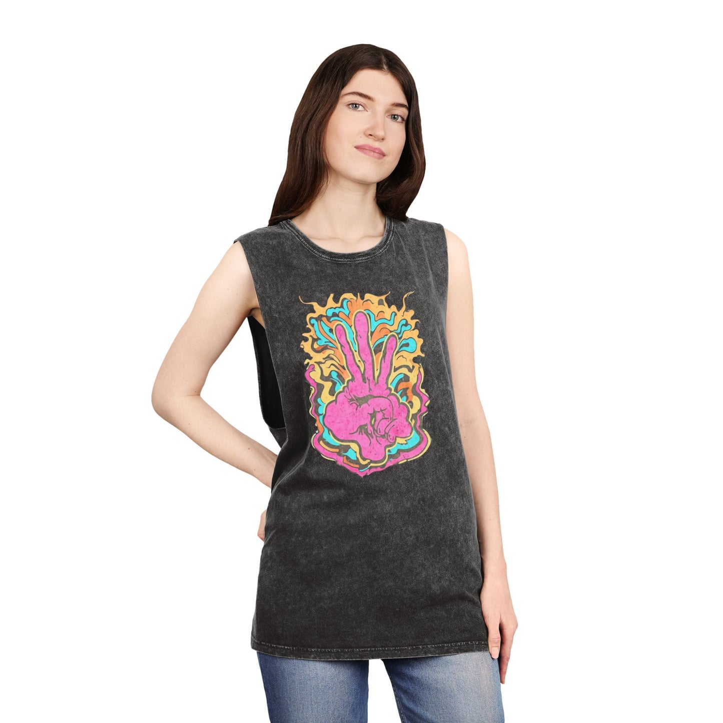 Really peaced out Unisex Stonewash Tank Top