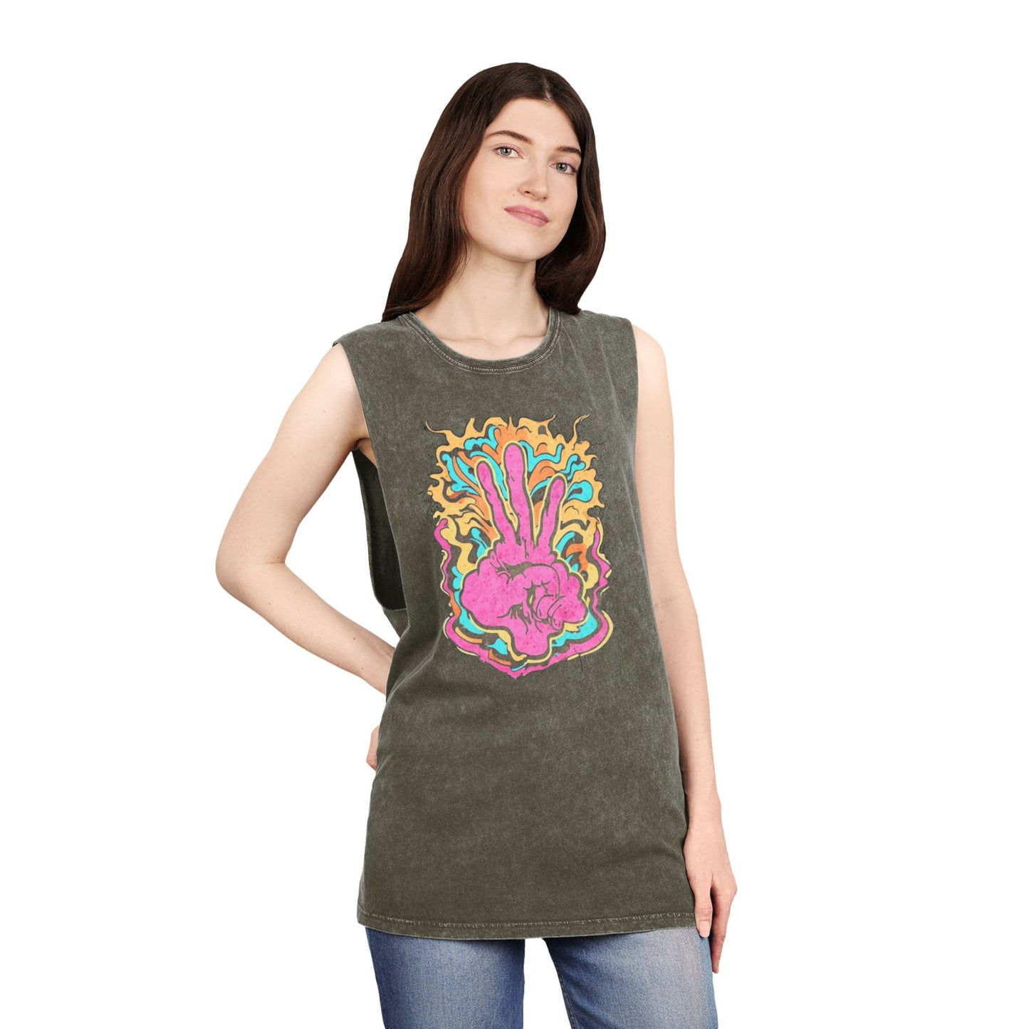 Really peaced out Unisex Stonewash Tank Top