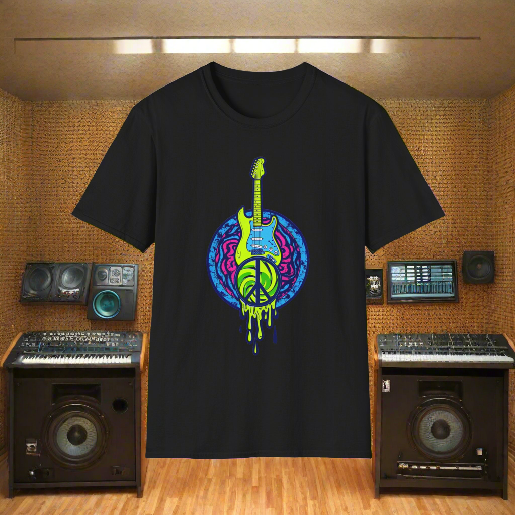 Psychedelic Guitar Peace Sign T-Shirt