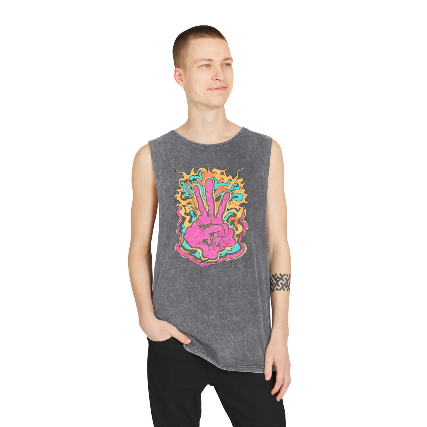 Really peaced out Unisex Stonewash Tank Top